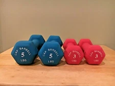 CAP Neoprene Dumbbell Weights Set Lot of 5lb & 3lb Pairs