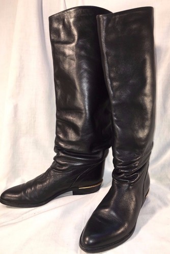 black leather boots, size 