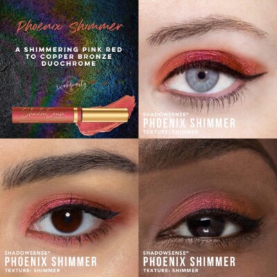 Phoenix Shimmer ShadowSense, a pink red to copper bronze duchrome eyeshadow. New