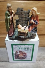 DICKSONS Nativity 5" Sparkle Tealight Holder Resin CHCD-18 In Box Pre-owned 