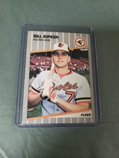 1989 Fleer Baseball Black Box on Bat Knob #616 Billy Ripken Excellent Condition 