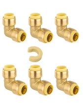 EFIELD 6 PCS 1/2"  90 Degree Elbow,Push Fittings w/h a Clip