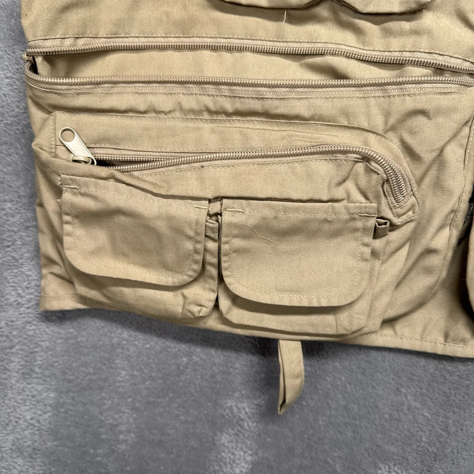 Chaleco de pesca con mosca Master Sportsmanr grandes bolsillos tostados cremallera Foto 3 de 4