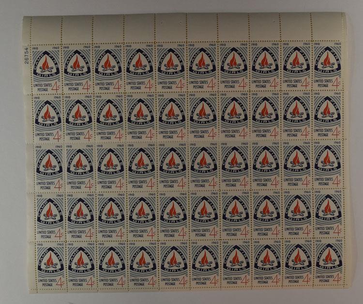 US SCOTT 1167 PANEL DE 50 CAMPANARIOS BOMBEROS ESTAMPILLAS 4 CENTAVOS CARA SIN MONTAR O NUNCA MONTADA