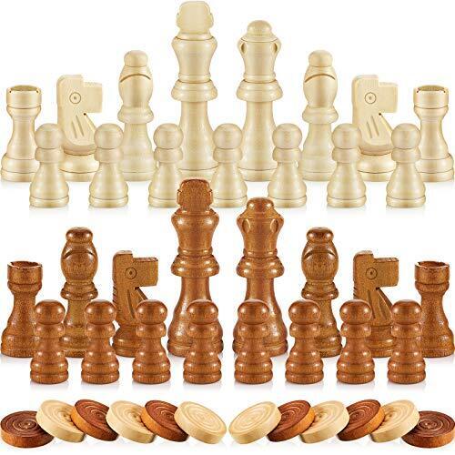 56 Figuren Holz Dame Figuren Handarbeit Schach mit Kordelzug Aufbewahrung - Bild 1 von 7