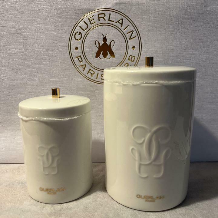 Guerlain Ceramic Jar Storage Case Small Large 2 Set Cosmetic
