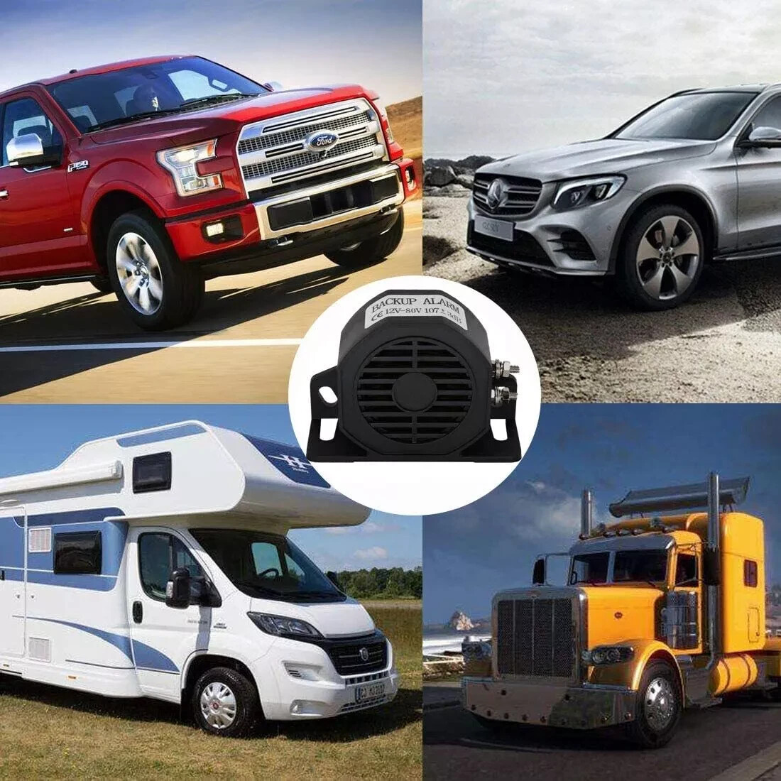 Truck Back-up Alarm, Waterproof Industrial Heavy-Duty 110dB 12V/80V