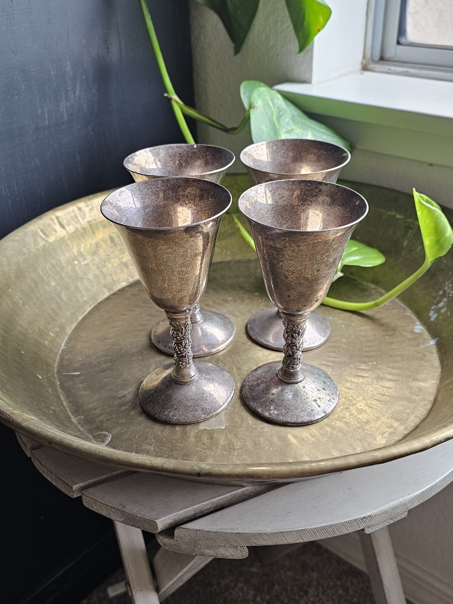 Vintage Valero EPB Silver Plated Chalice Cups, Set of 4-Made in