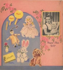 VINTG 1940 MARGE OBRIEN PAPER DOLL LAZR REPORDCTIN FROM ORIG IN ORIG SIZE READ