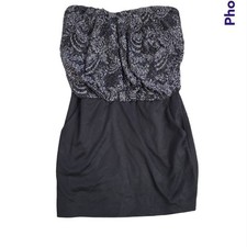 Bloom mini dress strapless party dress size small blaclk women's