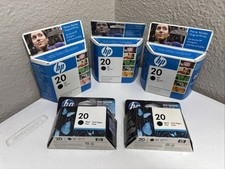 Genuine HP 20 Black Ink Cartridges Expired Lot Of 5 C6614D