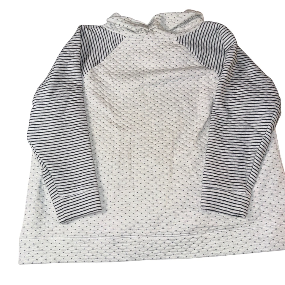 maurices Womens 2X Quilted Stripe Cowl Neck Sweatshirt Top Rose Gold Zipper - Image 2 of 4