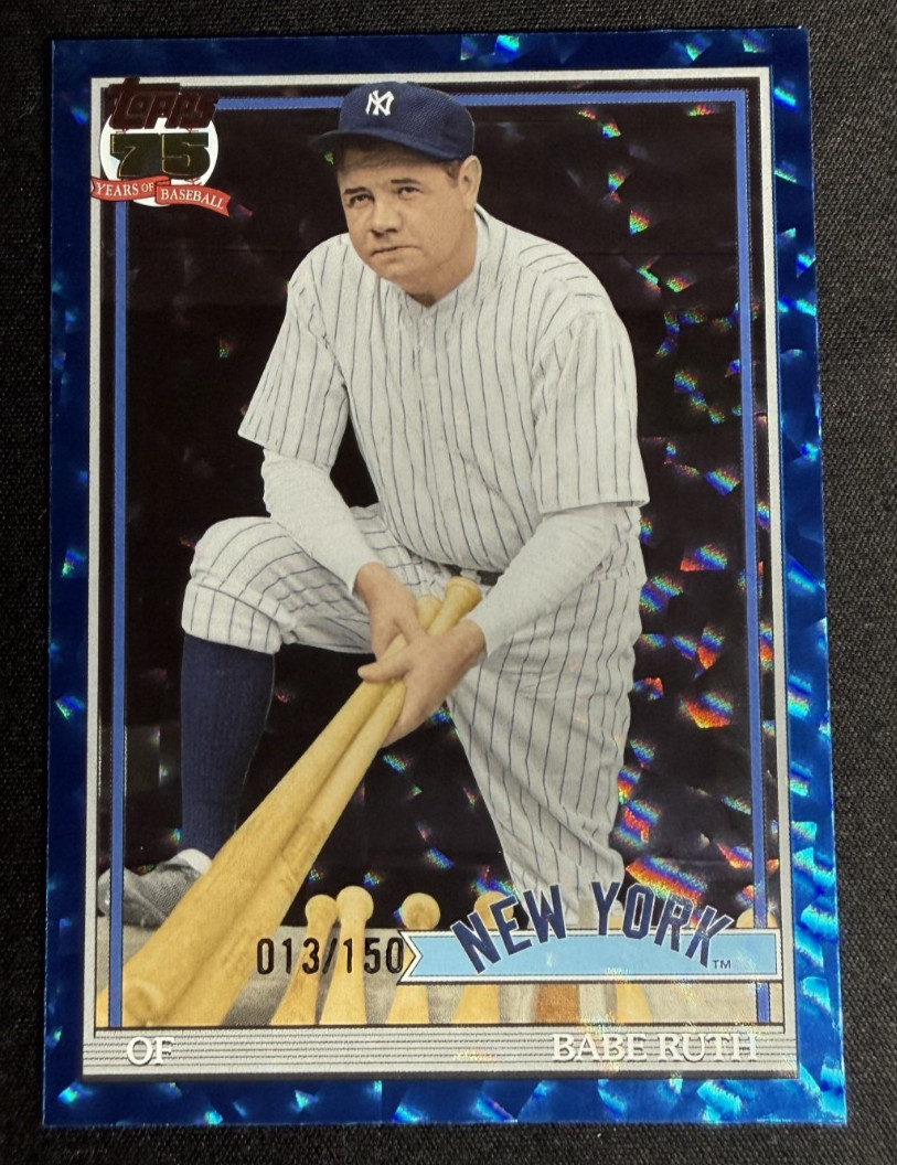 2026 Topps Series 2 - 1991 Topps Baseball Babe Ruth #91B2-50 Blue Crackle /150