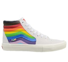 VANS Skate Sk8-Hi Pro Pride Hombres Parte Superior Alta Skateboarding Blanco/Multi Arco Iris