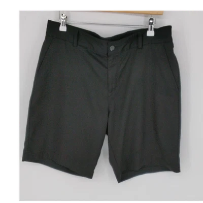 adidas ClimaLite Men's Black Solid Chino Shorts Flat Front Logo Pockets - Image 1 of 4