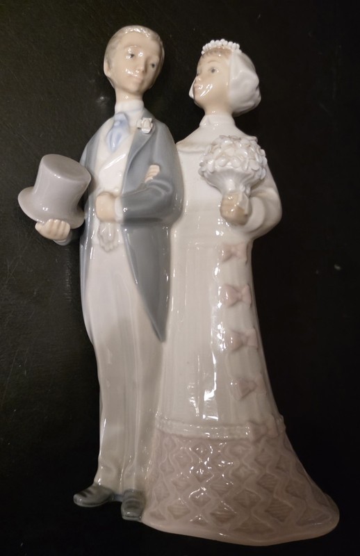 Lladro Porcelain Wedding Day Couple Bride & Groom Marriage Retired 4808 