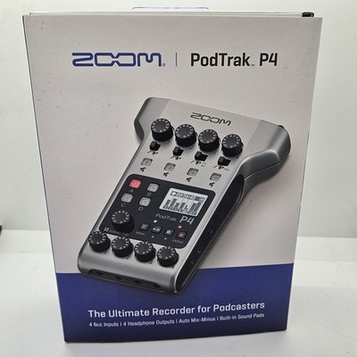 ZOOM PodTrak P4 Podcast Recorder (Includes Box & Manuals) - Unused Tested