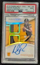 2018 Immaculate Collection Mason Rudolph GOLD ROOKIE Patch Auto 3 /25 RPA RC PSA