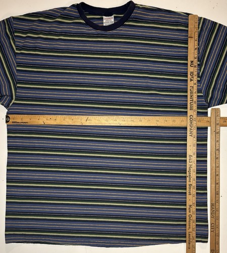Vintage Unionbay Shirt Mens “Bigger” Size Stripe USA Made Ringer 90s Skate Surf - Foto 4 di 6