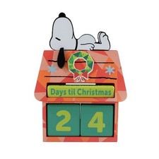 PEANUTS Snoopy Calendar Countdown to Christmas Wood Tabletop Decoration NEW