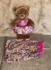 Build A Bear With Floral Dress & Pink Tulle With A Matching Kanu Backpack