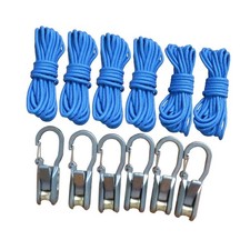 6x Rope with Roller Tensioner Rope Tightening Tool Easy Pull Release Lightweight