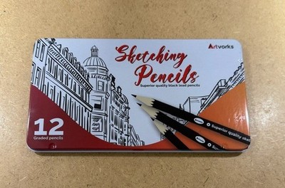 Lot of 4 Artvorks 12-Pack Graded Sketching Graphite Pencils 8B-2H Drawing Sets