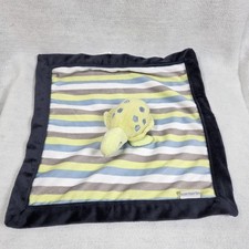 Carters Striped Turtle Baby Lovey Security Blanket Green Blue Gray