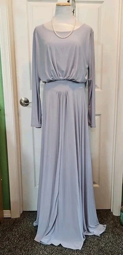 KOH KOH Lovely Long XL Flowing Gray Blue Dress EUC