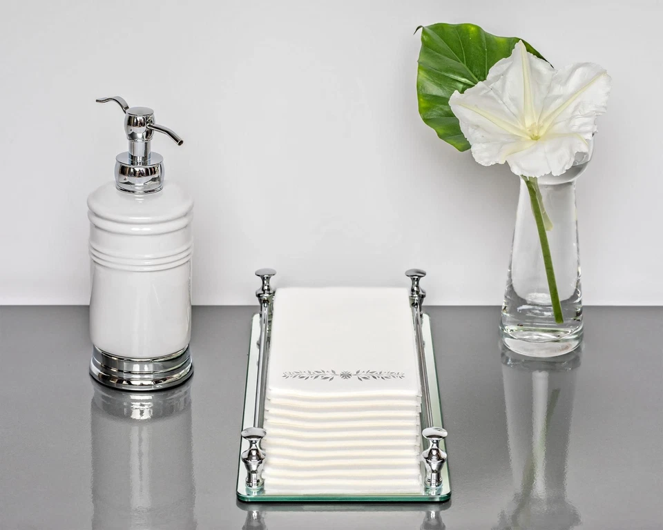 Servilletas de cena de papel Airlaid estampadas en papel de plata - 1/6 pliegue 12"x17" desechables... Foto 2 de 4