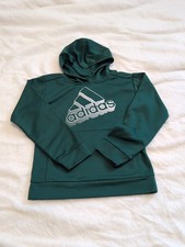 adidas Youth Pullover Hoodie Sweatshirt, Dark Green , Kangaroo Pockets Medium