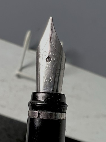 "Pluma Estilográfica Vintage/Antigua Años 20 Mármol Rojo Marrón Oro Marcada?Debe Ver 5 1/2""" - Imagen 6 de 6