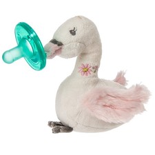WubbaNub Itsy Glitzy Swan Infant Pacifier Soft Stuffed Animal Soother