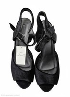 Chunky Black Velvet  Shoes With 7.5 Cm Heel By Yours Clothing. Size 6/39. Bnwt
