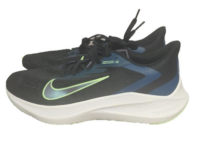 Nike Zoom Winflo 14 Mens SZ 9 Athletic Black Green Running Trainers New