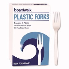 Boardwalk FORKMWPSBX Mediumweight Polystyrene Plastic Fork Cutlery 100/BX New