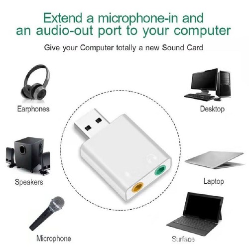 Adaptateur Écouteur Carte Son Externe Carte Son Externe USB Sound Card - Photo 2/25