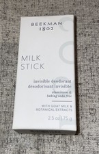 BEEKMAN 1802 Milk Stick Invisible Deodorant Aluminum Free Full Sz 2.5oz/75g NEW