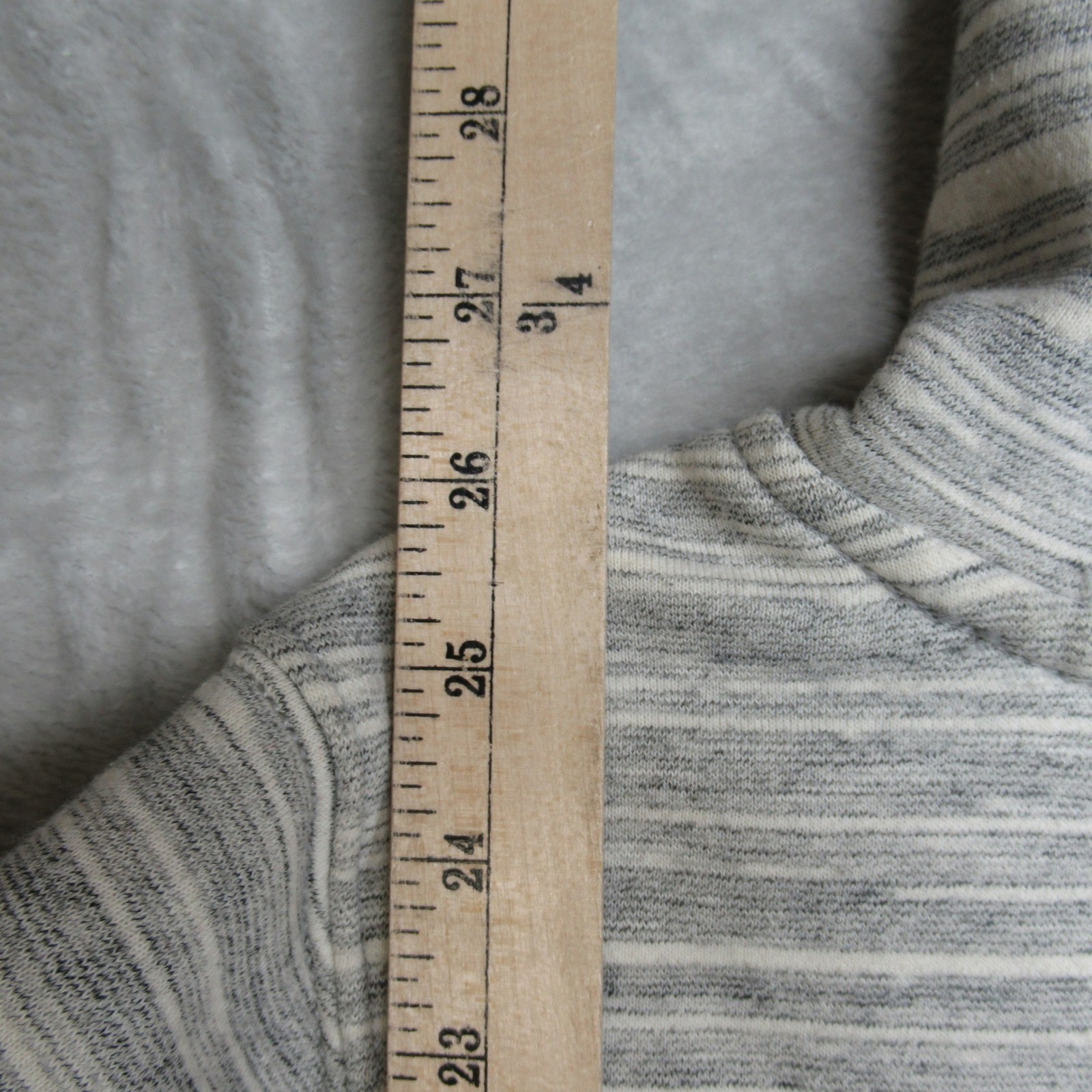 Carhartt Hoodie Womens Large 12/14 White Heather Striped Sleeve Logo Pullover thumbnail 8