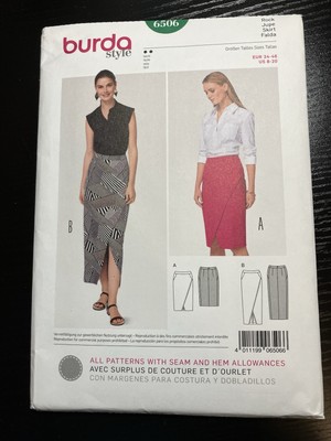 Burda Style Sewing Pattern 6506 Pencil Skirts Contour Waistband 8-20 UNCUT