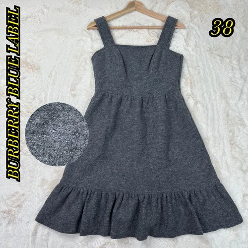 Abito smanicato Burberry Blue Label tinta unita lana nylon grigio 38 M (US:S) 040104d