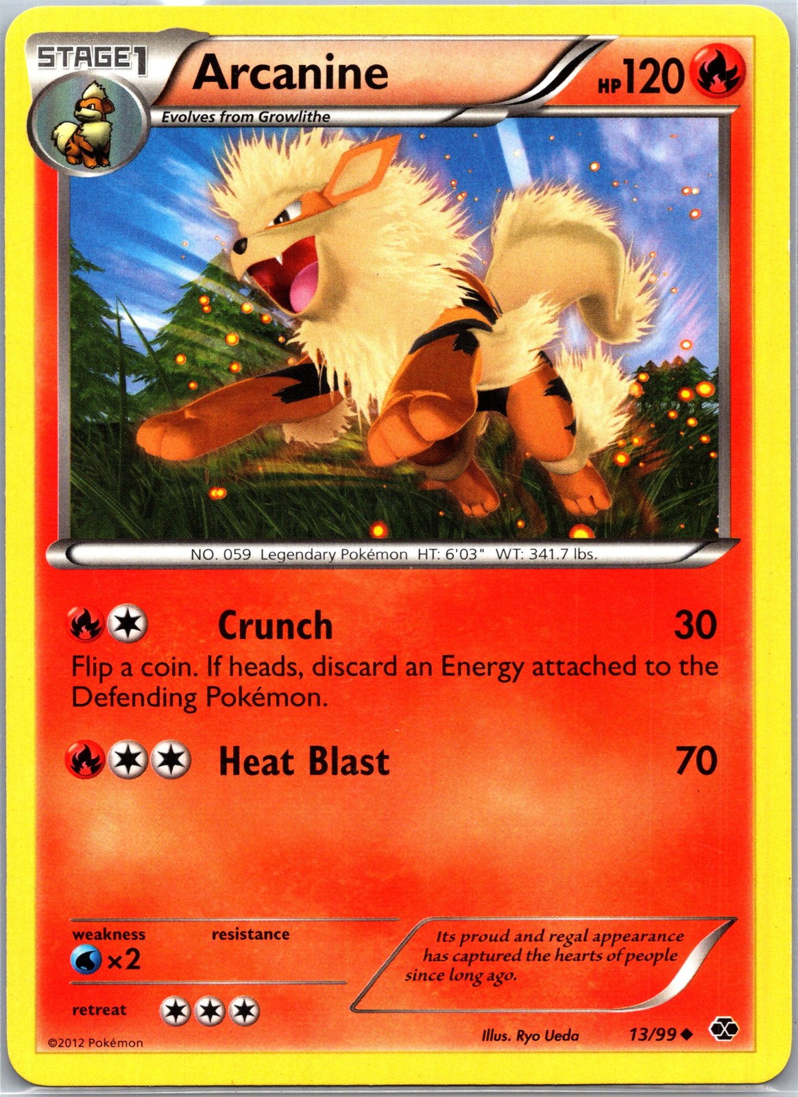 Arcanine (13) Uncommon Next Destinies 13/99 LP