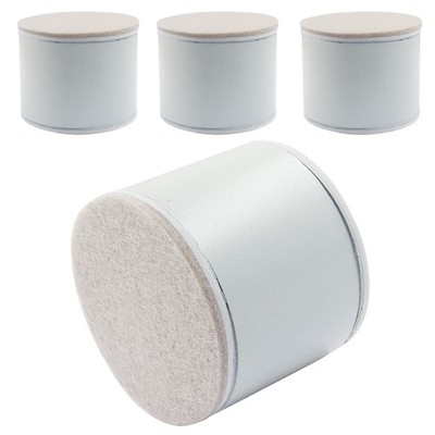 4 Pcs Self Adhesive Furniture Risers Carbon Steel Bed Chair Sofa 2'' White