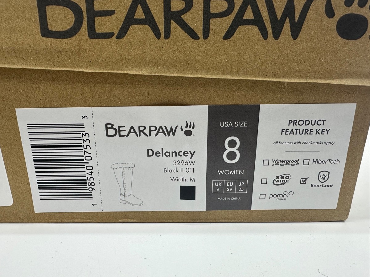 BEARPAW Delancey Suede Tall Boot with Bear Coat - Black US 8 | eBay