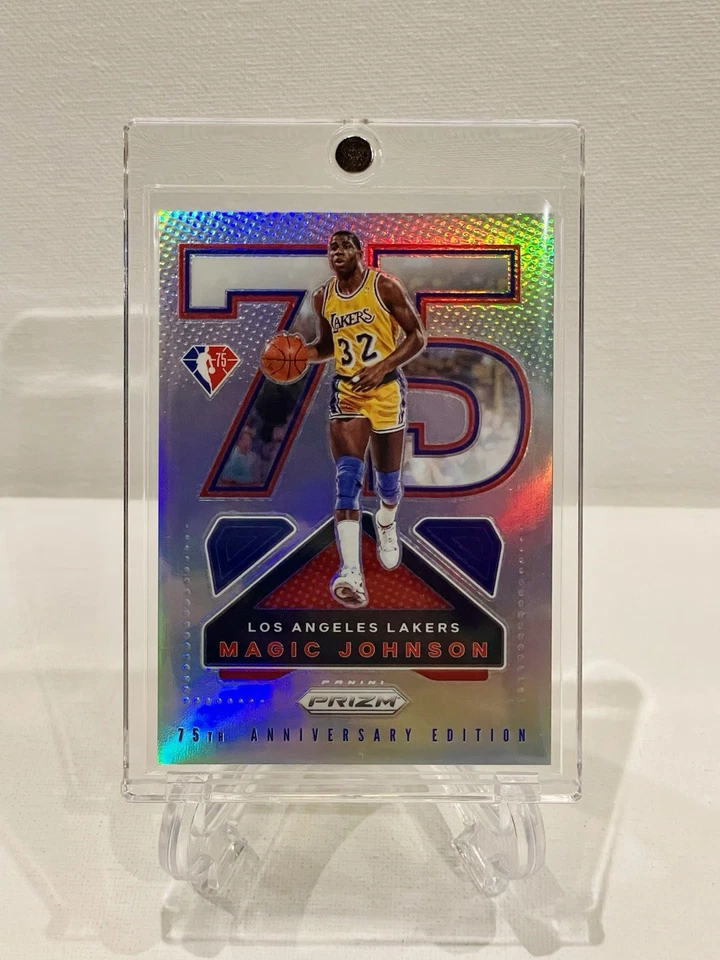 Magic Johnson 2021-22 Prizm NBA 75th Anniversary Logo Silver Prizm #15 - Image 3 of 4