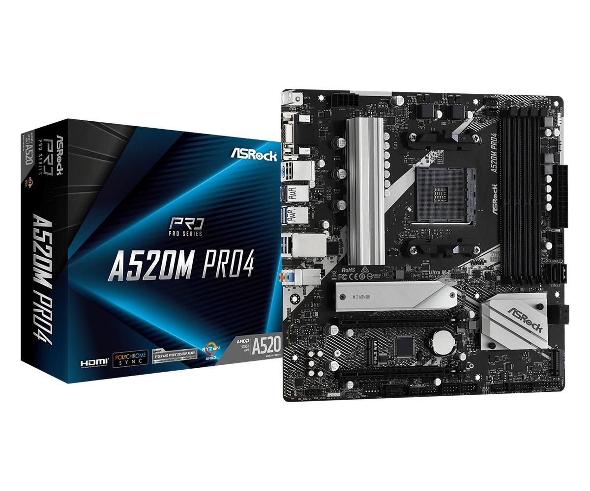 Asrock A520M PRO4 motherboard Socket AM4 micro ATX