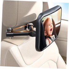 Baby Car Mirror, Rear Facing Car Seat Mirror for Infant Newborn with Hook Black