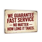 Fast Service Funny Tin Metal Signs – 8x12 Vintage Wall Decor, Rustic Humor Plaqu
