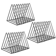 Vinyl Record Holder Storage, 9 Slot Metal Magazine Book Album Display Rack, S...