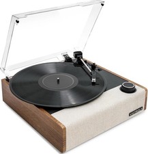 Eastwood II Bluetooth Vinyl Record Player with Speakers - Vintage Oak Design